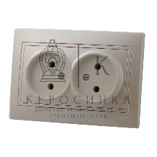 Розетка 2-м СП Мира 16А IP20 без заземл. керам. жемчуж. белый перламутр LEZARD 701-3030-128