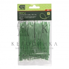 Хомуты Сибртех 100 х 2,5 мм, пластиковые, зеленые, 100 шт.