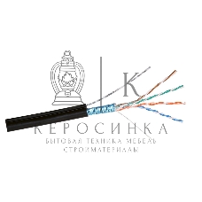 Кабель Exegate FTP 4 пары кат.5e медь, экран, внешн. прокладка, с тросом, катушка 305м, черный, PE