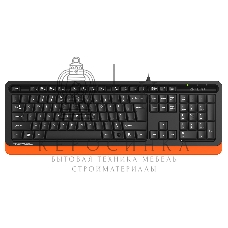 Клавиатура проводная A4Tech Fstyler FKS10, USB, черный/оранжевый