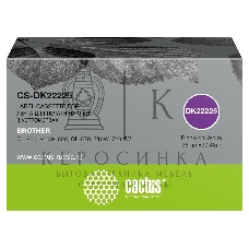 Картридж ленточный Cactus CS-DK22225 (DK-22225) 38 мм, черный шрифт, белый фон, 30.48 м для Brother QL-800, 810W, 820, QL-570, 710W, 720NW