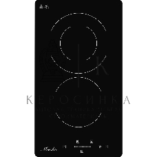 Встраиваемая варочная панель Monsher MHE 3002 30 см, электрическая, две конфорки, черный