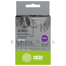 Картридж ленточный Cactus CS-TZE141 TZe-141 черный на прозрачном 18x8 для Brother PT-P700, P750W, P900W, P950W, PT-D210, D450VP, D600VP, PT-2430PC, 2700VP