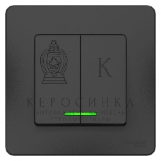 Выключатель 2-кл. СП Blanca (сх.5) 10А 250 В с подсветкой антрацит SchE BLNVS010516