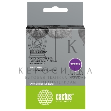 Картридж ленточный Cactus CS-TZE261 TZe-261 черный шрифт, белый фон (36 мм, 8 м) для Brother PT- P900W, P950W, 9700PC