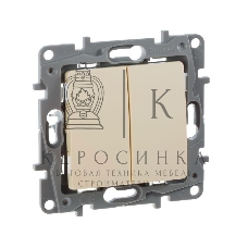 Механизм выключателя 2-кл. СП Etika 10АX безвинт. зажимы сл. кость Legrand 672302