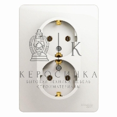 Розетка 2-м Glossa 16А с заземл. в сборе перламутр SchE GSL000624