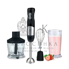 Блендер Vitek VT-3411 ST (стальной, 800 Вт, 6 скоростей, измельчитель 500 мл, стакан 600 мл, управление механическое)