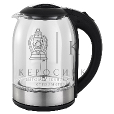 Чайник электрический Starwind SKG2051 1.8 л, 1800 Вт, черный/серебристый (корпус: стекло)