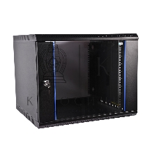 Шкаф телекомм. настенный разборный 15U (600х520) дверь стекло, черный