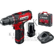 Дрель-шуруповерт аккумуляторная ЗУБР ДШЛ-125-22, Аккумуляторная, 12В, 2 АКБ, Кейс