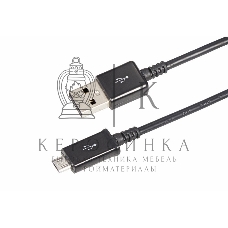 Кабель Rexant USB кабель microUSB длинный штекер 1М черный