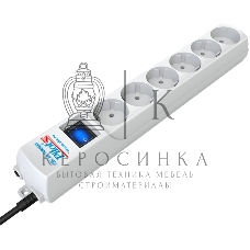 Сетевой фильтр Pilot S 3м, 6 розеток, белый, коробка