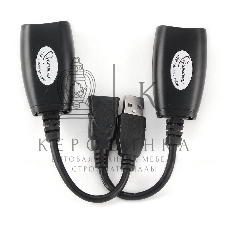 Кабель Gembird USB 2.0 удлинительный AM/AF/RJ45Fx2 по витой паре