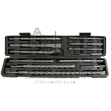 Набор буров Matrix по бетону, 5-6x110, 8-10-12x160, 14-16x210, 18x300, 20x450 мм, зубила, SDS PLUS