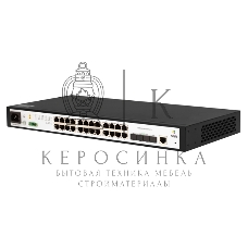 Коммутатор управляемый SNR 2+, 24 порта 10/100/1000Base-T, 4 порта 1/10G SFP+, встроенный БП ~220V AC, разъем для АКБ 12V с возможностью заряда