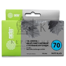 Картридж струйный Cactus CS-C9449A черный для №70 HP Designjet Z3100 (130мл)