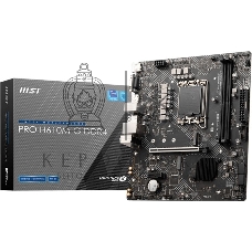 Материнская плата MSI PRO H610M-G, LGA 1700, Intel H610, 2xDDR5, 4xSATA, 1xM.2, 1xPCIe 4.0 x16, 1xPCIe 3.0 x1, 1xHDMI, 1xDP, 1xVGA, 1xRJ45 1Gb, 2xUSB-A 3.2 Gen 1, 4xUSB-A 2.0, 3x3.5мм, 7.1, mATX