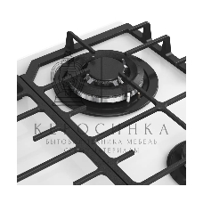 Варочная панель Kuppersberg FG 66 W газ, High-Tech, 59 см, автоматический электроподжиг, газ-контроль, форсунки под сжиженый газ, SABAF конфорки, чугунные решетки, цвет белый, цвет фурнитуры белый