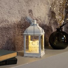 Декоративный фонарь Neon-night со свечкой, белый корпус, размер 10.5х10.5х22,35 см, цвет теплый белый