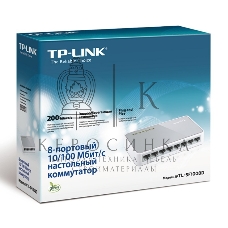 Коммутатор TP-Link SOHO TL-SF1008D Коммутатор 8-port 10/100M mini Desktop Switch, 8 10/100M RJ45 ports, Plastic case