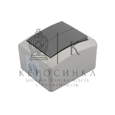 Выключатель двухклавишный Kranz INDUSTRIAL открытой установки, IP54 серый