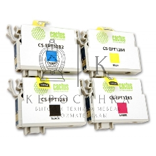 Картридж струйный Cactus CS-EPT1285 черный/голубой/пурпурный/желтый (31 мл) для Epson Stylus SX125/SX425W/SX420W/S22/Office BX305F/BX305FW
