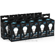 Лампа светодиодная Gauss 102502307 7Вт цок.: E27 груша 220B 6500K св. свеч. бел. хол. (упак.: 10 шт)