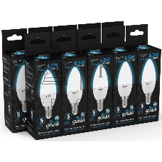 Лампа светодиодная Gauss 103101307 6.5Вт цок.:E14 свеча 220B 6500K св.свеч.бел.хол. (упак.:10шт)