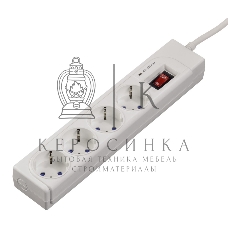 Сетевой удлинитель Hama H-121939 1.5м (4 розетки) белый (пакет ПЭ)