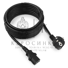 Кабель питания Cablexpert PC-186-1-5M, 5м, Schuko- C13, 3x1кв.мм, черный, с заземлением, пакет
