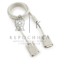 Кабель DVI-D single link Gembird/Cablexpert CC-DVI-6C, 19M/19M, 1.8м, серый, экран, феррит.кольца, пакет