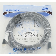 Кабель аудио-видео Behpex черный jack HDMI (m)/HDMI (m) 5м. феррит.кольца позолоченные контакты серый