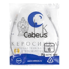 Шнур комм. Cabeus, кат. 6, неэкр., U/UTP, RJ45/RJ45, LSZH, AWG24, 0.5м, серый