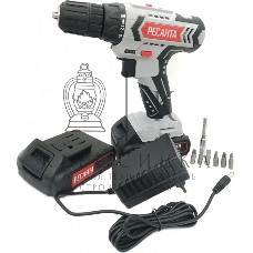 Дрель-шуруповерт аккумуляторная Ресанта ДА-14-2ЛК 75/14/4, Аккумуляторная, 14,4В, 2 АКБ, Кейс