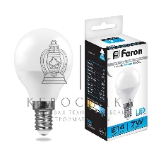 Лампа светодиодная Feron LB-95 7W 230V E14 6400K G45