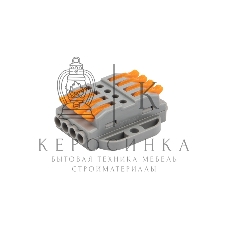 Клемма соединительная Rexant многоразовая проходная 4 полюса с монтажной площадкой (0,08-4 мм²), серый (25 шт./уп.)