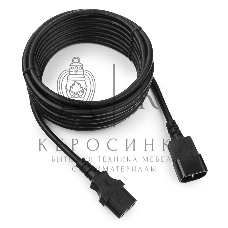 Кабель питания сист.блок-монитор Cablexpert PC-189-1-5M, 5м, C13-C14, 3x1кв.мм., черный, с заземлением