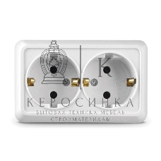 Розетка 2-м ОП Олимп 16А с заземл. белый UNIVersal О0128