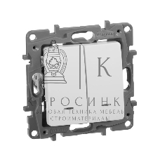 Выключатель 2-клавишный с подсветкой, на винтах, 10АХ, бел. ETIKA 