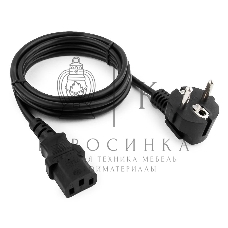 Кабель питания Cablexpert PC-186-1.5-1.5M, Schuko-C13, 3x1.5мм2, 10A, с заземлением, медь, 1.5м, черный, пакет