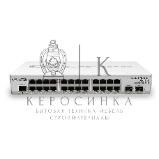 Коммутатор Mikrotik CRS326-24G-2S+IN with 800 MHz CPU, 512MB RAM, 24xGigabit LAN, 2xSFP+ cages, RouterOS L5 or SwitchOS (dual boot), desktop case, PSU