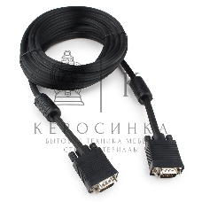 Кабель Gembird/Cablexpert VGA Premium, 15M/15M, 5.0м,черный,тройной экран, феррит.кольца