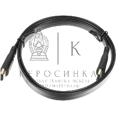 Кабель аудио-видео Buro Flat HDMI (m)/HDMI (m) 1м. черный