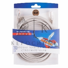 Пaтч-корд Rexant U/UTP, cat.5e, RJ45-RJ45, неэкранированный, PVC серый, 5м