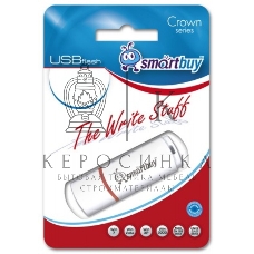 Флешка USB Smartbuy Crown white (SB64GbCRW-W), 64Gb, USB 2.0, R/W 20/10, белый/красный