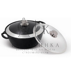 Кастрюля-жаровня КУКМОР ж44а 4 л со стеклянной крышкой АП. Линия 