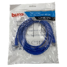 Патч-корд Buro UTP 4 пары cat.5e CCA molded 5м голубой RJ-45 (m)-RJ-45 (m)