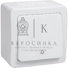 Выключатель кнопочный 1-кл. ОП ГЕРМЕС PLUS ВСк20-1-0-ГПБ IP54 (цвет клавиши: белый) IEK EVMP13-K01-10-54-EC