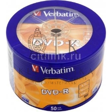 Диск DVD-R Verbatim 4.7Gb 16x Cake Box (50шт) (43731)